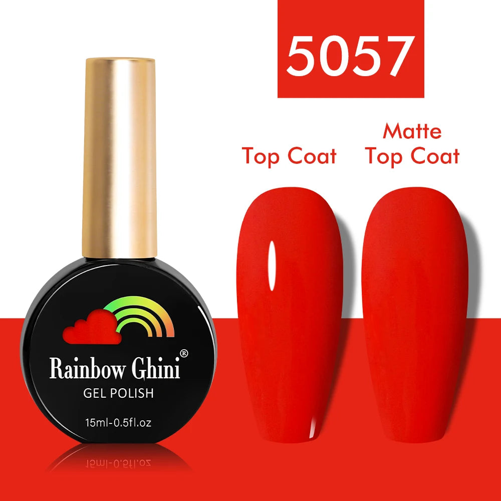 Rainbow Ghini 15ml Glitter Dark Red Gel Nail Polish Semi-Permanent Varnish UV Pale Red Nail Gel Art Supplies for Professionals