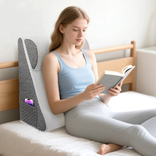 Memory foam triangular pad, Mattress, for sleep apnea,heartburn,snoring, leg height 30.5cm, back support for sitting on the bed