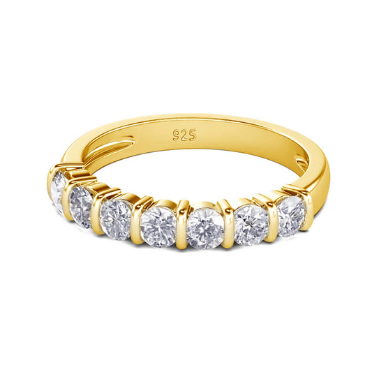 Trend 585 14K 10K Gold Bubble Ring For Women Moissanite Wedding Band Eternity Ring 7 Stone Engagement Jewelry With Certificate M