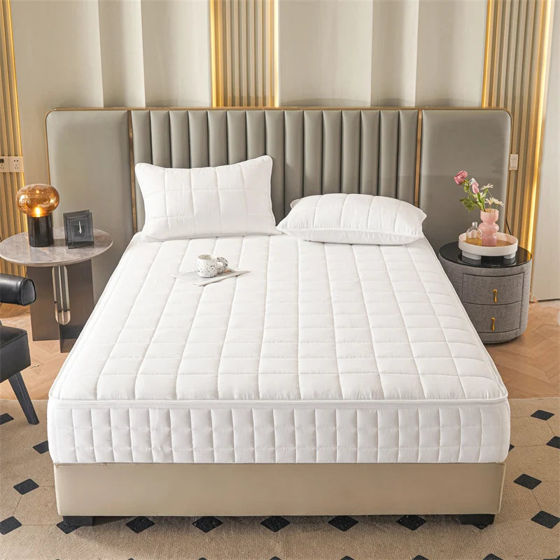 Six Sides All Inclusive Mattress Cover with Zipper Thicken Fitted Sheet Quilted Mattress Protector Pad Couple Customized Size