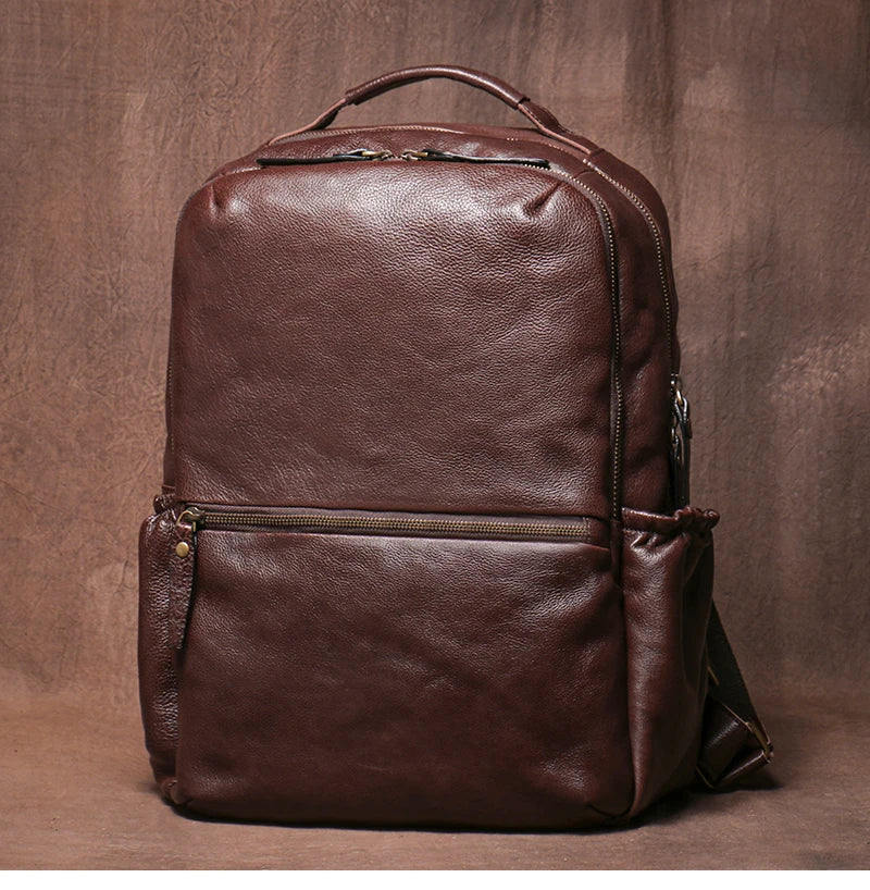 GURO High Quality Genuine Leather Backpack Men Large Capacity Business Travel bag Luxury Student School Bag Laptop Computer Pack