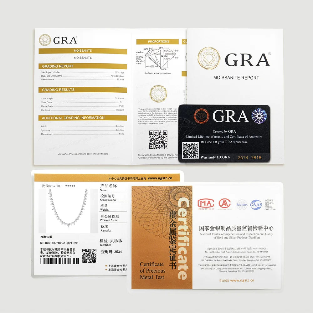 TBCYD 47/53.5ct 5mm 6.5mm D Color Heart Moissanite Necklace For Women Wedding Party Anniversary Gift Fine Jewelry