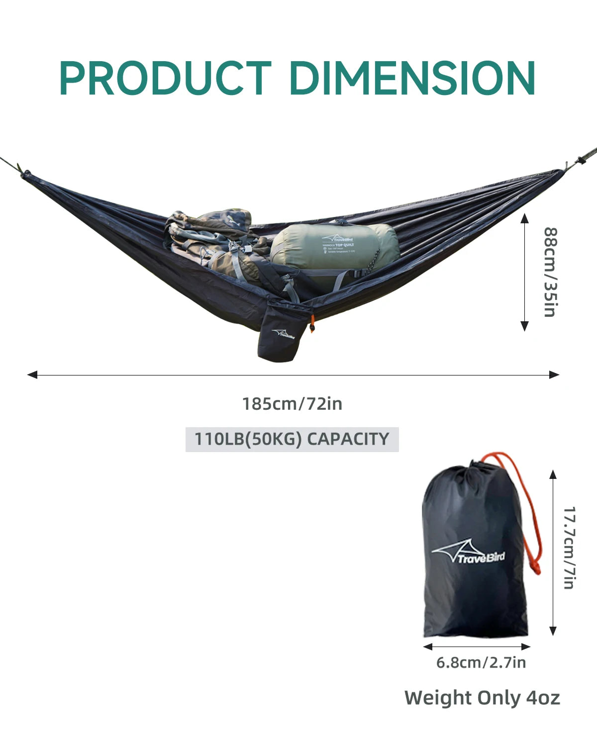 Compact Storage Organizer for Camping Hammocks Waterproof Camping Gear Storage Portable Hammock Accessory for Hiking Backpacking