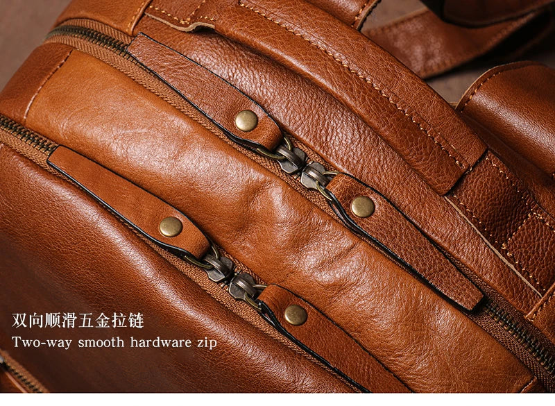 GURO High Quality Genuine Leather Backpack Men Large Capacity Business Travel bag Luxury Student School Bag Laptop Computer Pack