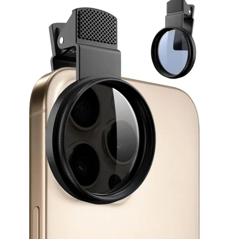 MINI 52mm Clip-on Phone Filter Holder Mount Camera Wide Filter Lens Polarizer Universal Portable CPL Filter Lens Kit for iPhone
