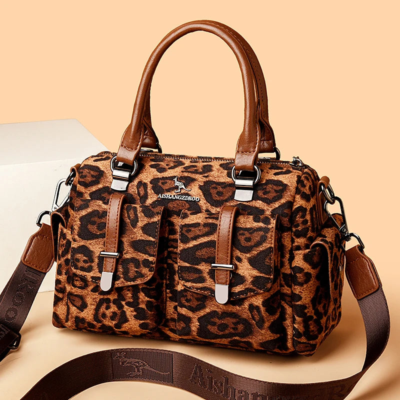 High Capacity Leopard Print Ladies Handbags Versatile Messenger Bags High Quality Luxury Women's Shoulder Bags Ladies'Hand Bags
