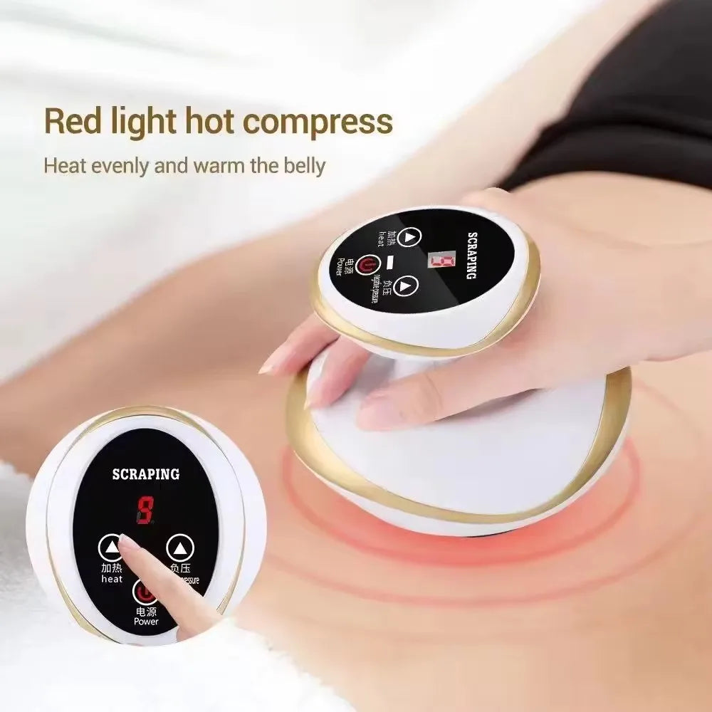 Electric Vacuum Cupping Massage Device LCD Display Heating Scraping Suction Cups Gua Sha Scraping Tool  Relieve Muscles Soreness