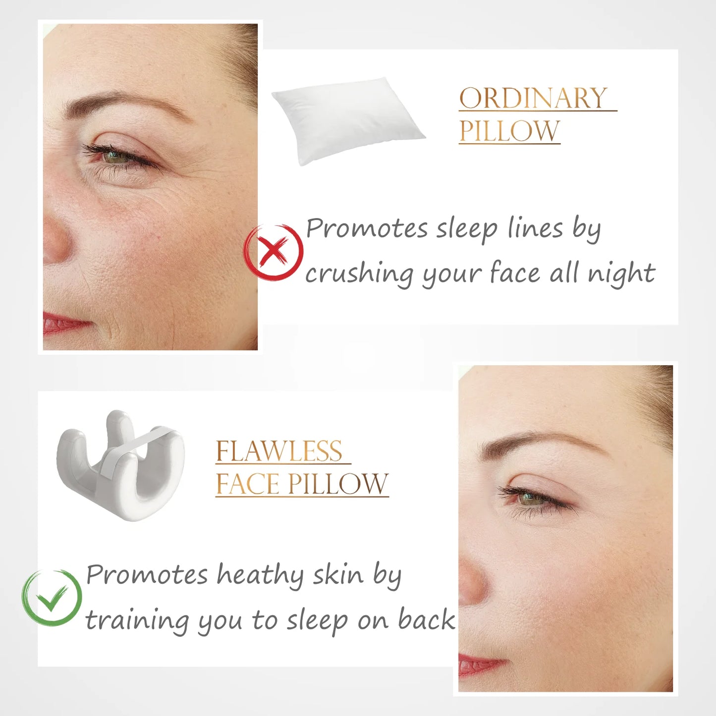 Memory Foam Face Relaxed Wrinkle Prevention Anti Aging Anti Wrinkle Beauty Bed Pillow