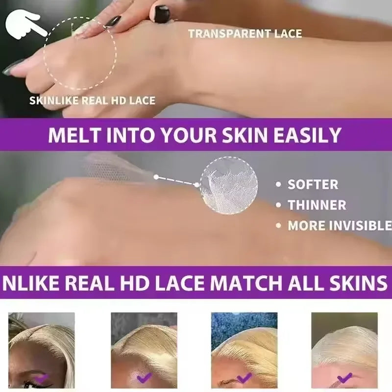 Parrucche Bionde di Capelli Veri Lisce o Ondulate