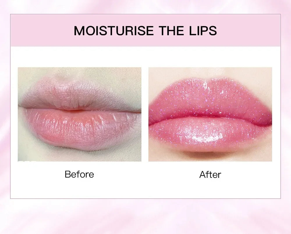 Soft Jelly Lipstick Color Changing Glossy Hydrating Moisturizing Glitter Lip Stick Sparkling Sequins Turning Red Shade Lip Balm