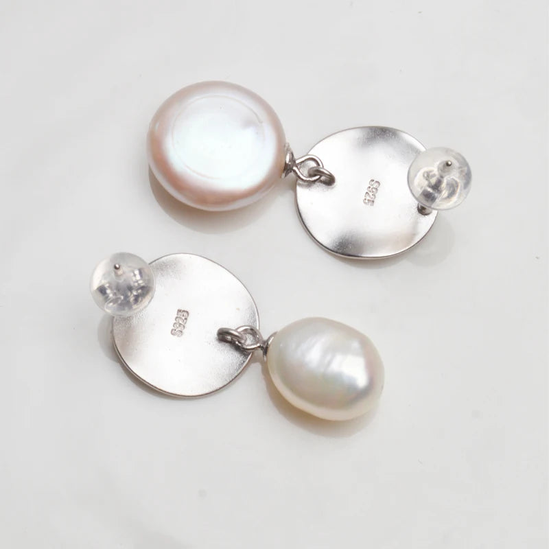 ASHIQI Natural Freshwater Baroque Pearl 925 Sterling Silver Earring  Jewelry for Women