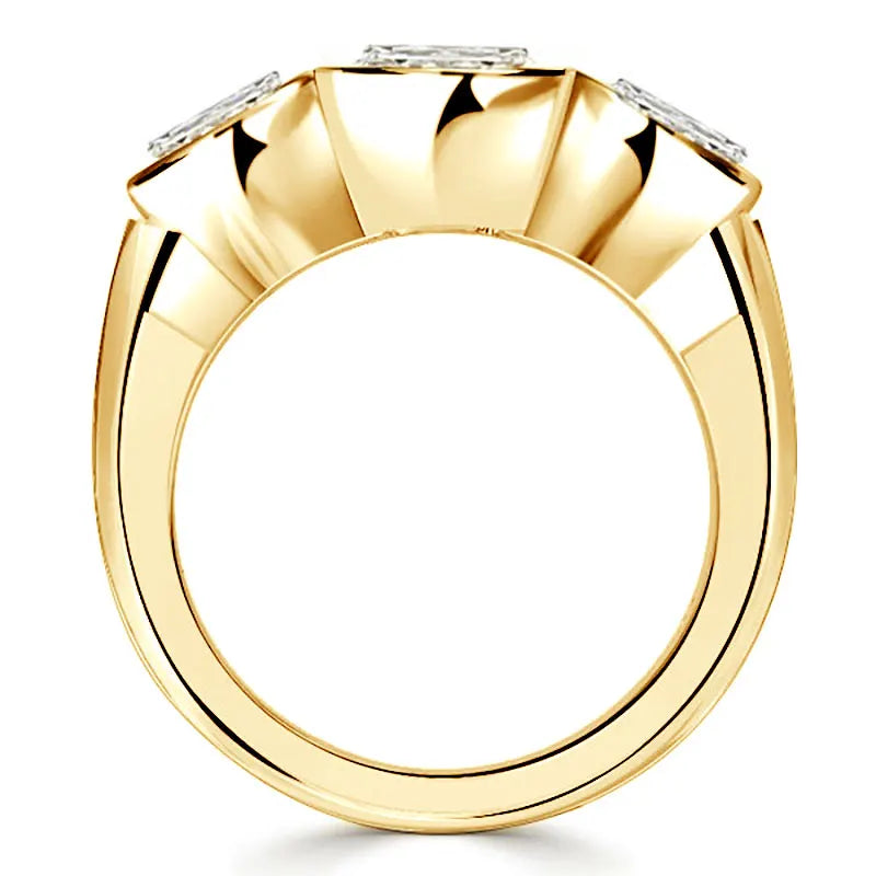 Ehhai GRA Certified 5mm&6.5mm Bezel Set Round Moissanite Ring for Women 925 Sterling Silver Wedding Engagement Ring Jewelry Gift