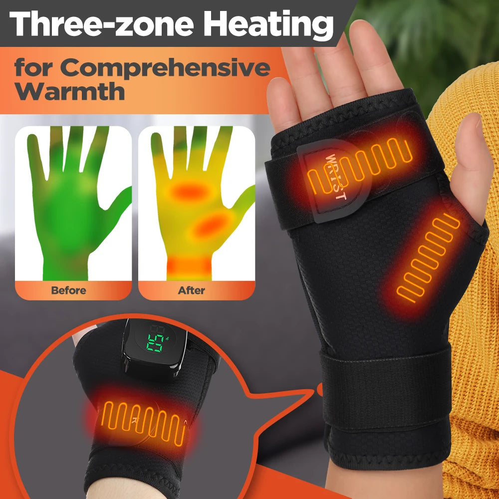 Wrist Heating Vibration Pad 3 Heat Level Heated Wrist Hot Therapy for Carpal Tunnel Relief Tendonitis Wrist Support Pad