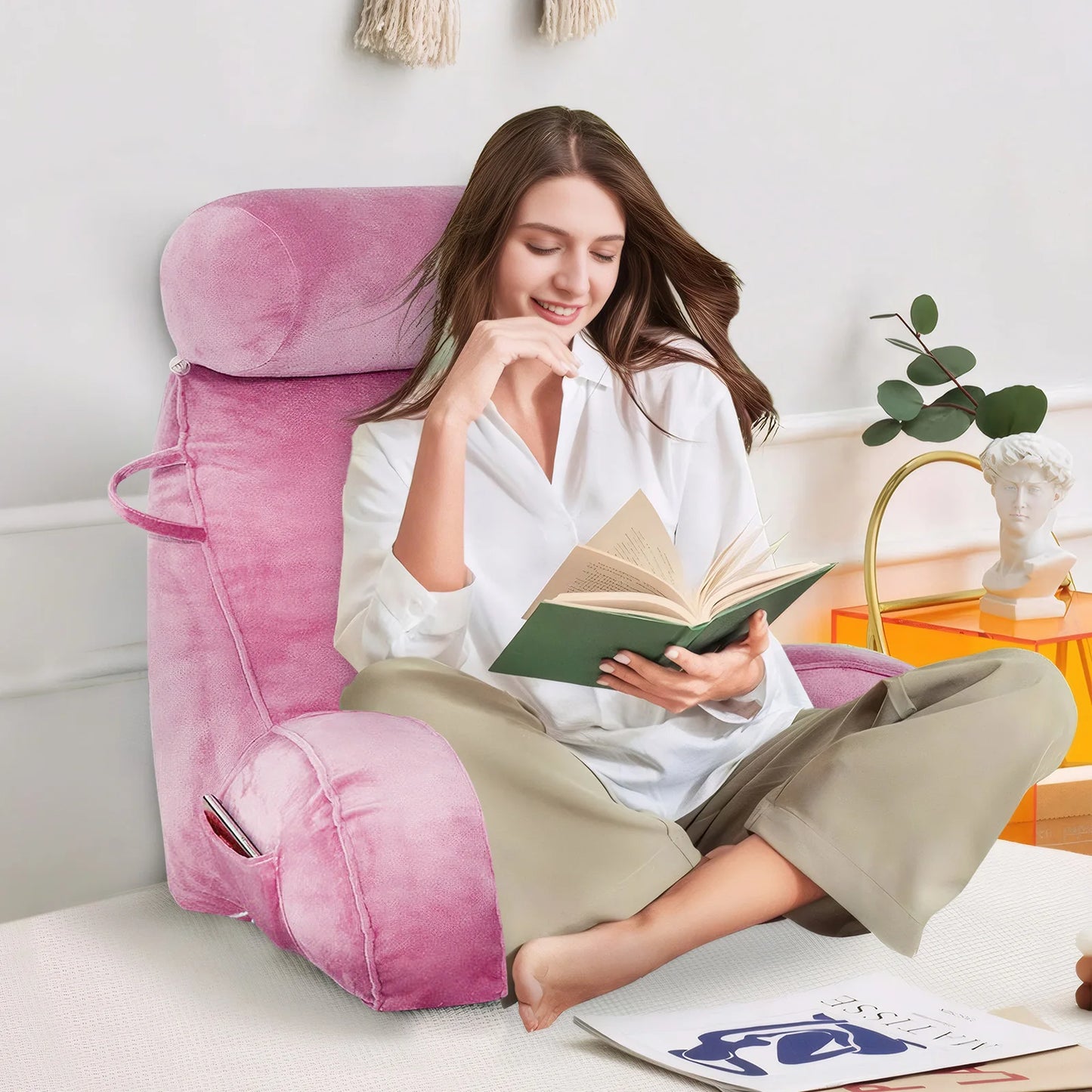 Headboard Pillow Triangle Cushion Reading Large Bolster Backrest Positioning Support body wedge sleeping pillow for Bed Headboar