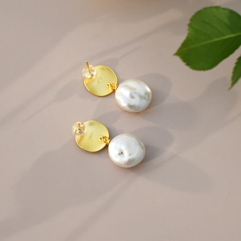 ASHIQI Natural Freshwater Baroque Pearl 925 Sterling Silver Earring  Jewelry for Women