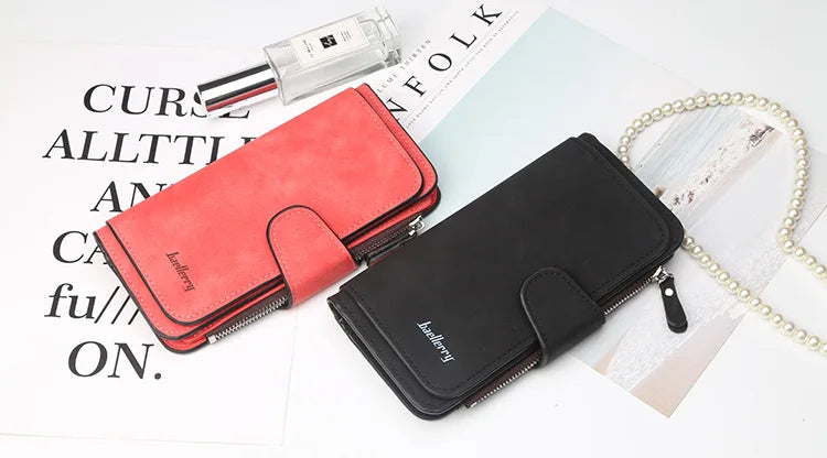 Baellerry High Quality Long Women's Wallet Buckle Multiple Card Slots Mobile Phone Bag Hand-held Bag Card Holders