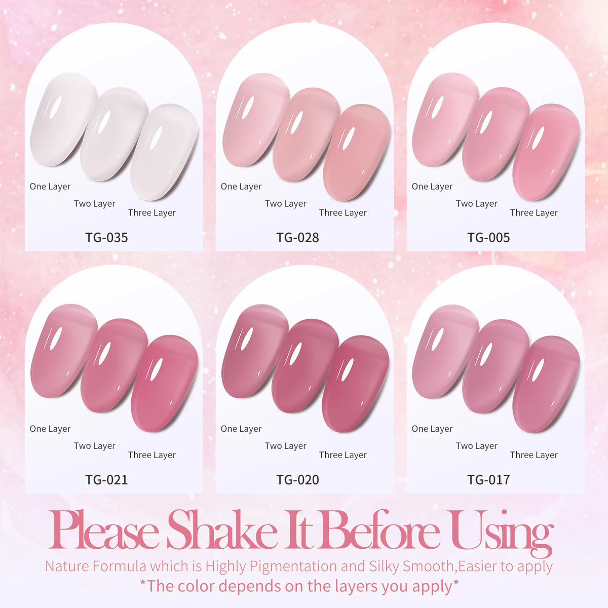 Tonitu G 7ml Semi-permanent Jelly Gel Nail Polish 59 Colors Natural Transparent  Summer Nails Art Soak Off  UV LED Gel  Varnish