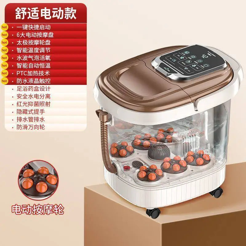 Portable Electric Foot Bath Bucket with Heating Constant Temperature and Automatic Massage for Home Use for Foot Spa Machine