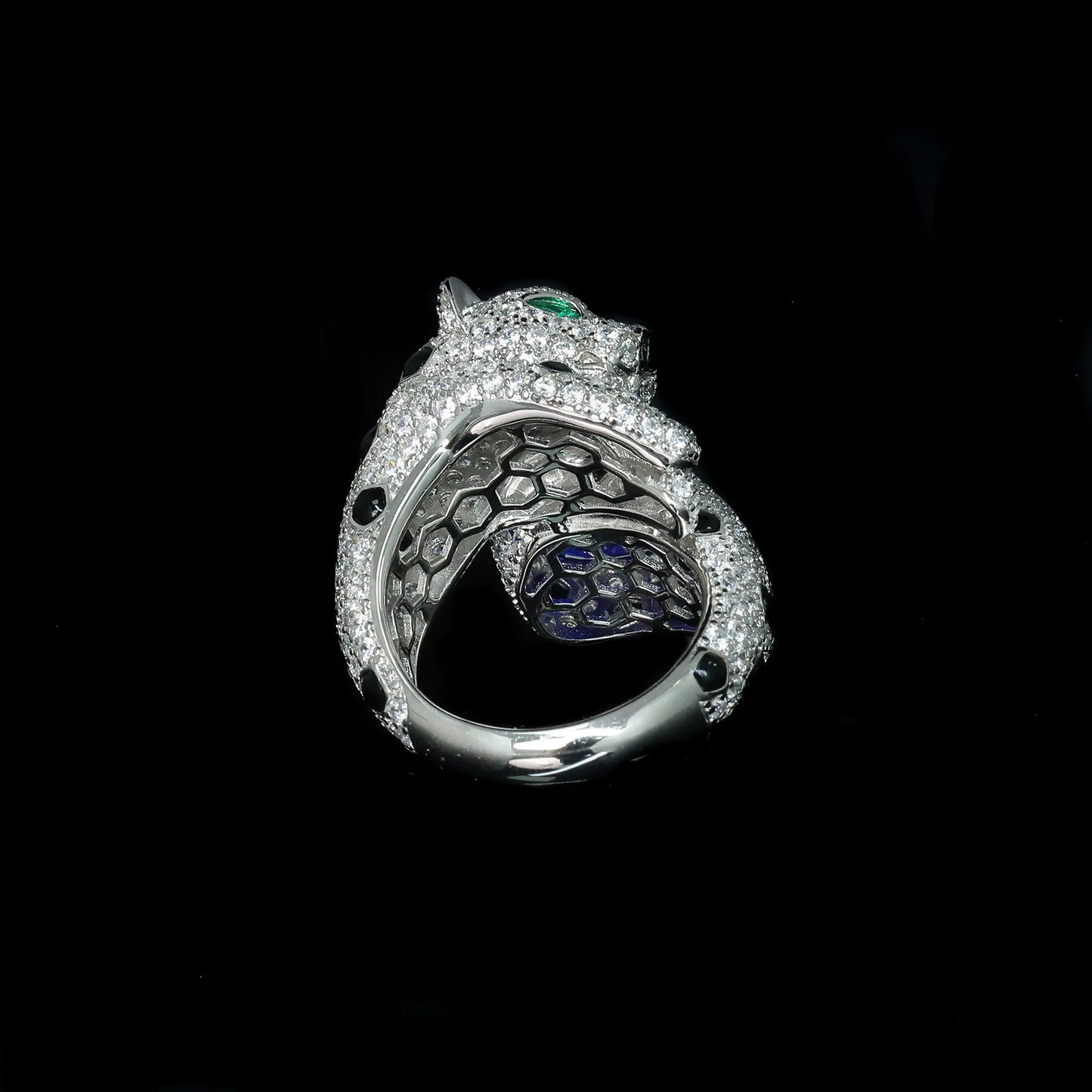 WUIHA Vintage 925 Sterling Silver Lab Sapphire Emerald High Carbon Diamonds Gemstone Wedding Band Engagement Ring Fine Jewelry