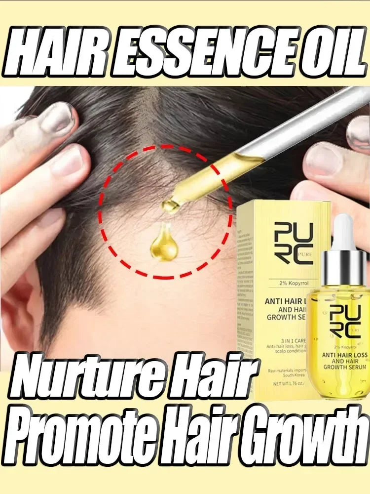 Hair Growth for Men Women Ginger Grow Hair Oil Care Anti Hair Loss Scalp Treatment Serum Products Beauty Health