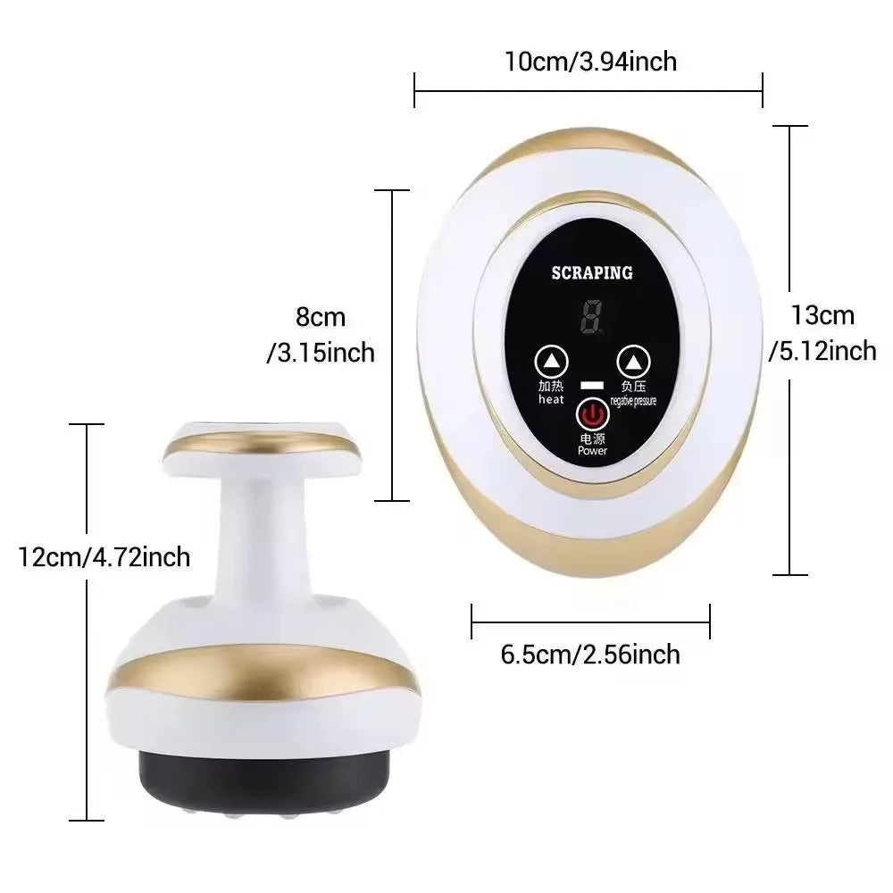 Electric Vacuum Cupping Massage Device LCD Display Heating Scraping Suction Cups Gua Sha Scraping Tool  Relieve Muscles Soreness