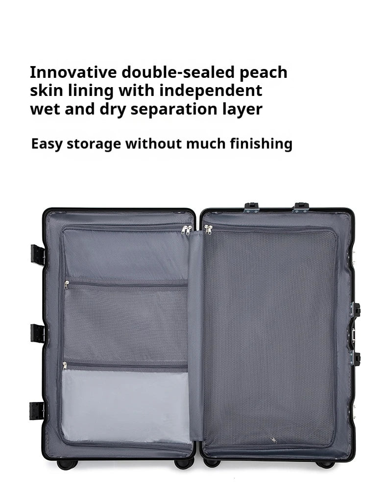 Hard Shell Carry-On Suitcase Rolling Travel Luggage with Spinner Wheels 20 24 26 28 30 Inch Large Capacity Durable Luggage