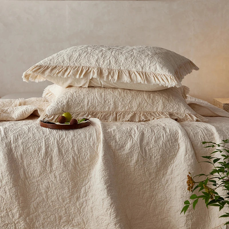 Washed Pure Cotton Versatile Quilted Bedspread Summer Quilt Blanket Bed Cover Mattress Topper Coverlet Bed Sheet With Pillowcase