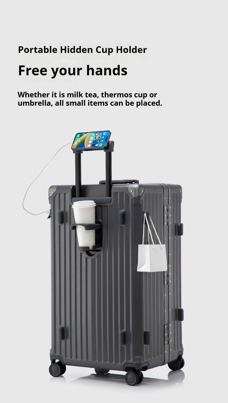Hard Shell Carry-On Suitcase Rolling Travel Luggage with Spinner Wheels 20 24 26 28 30 Inch Large Capacity Durable Luggage