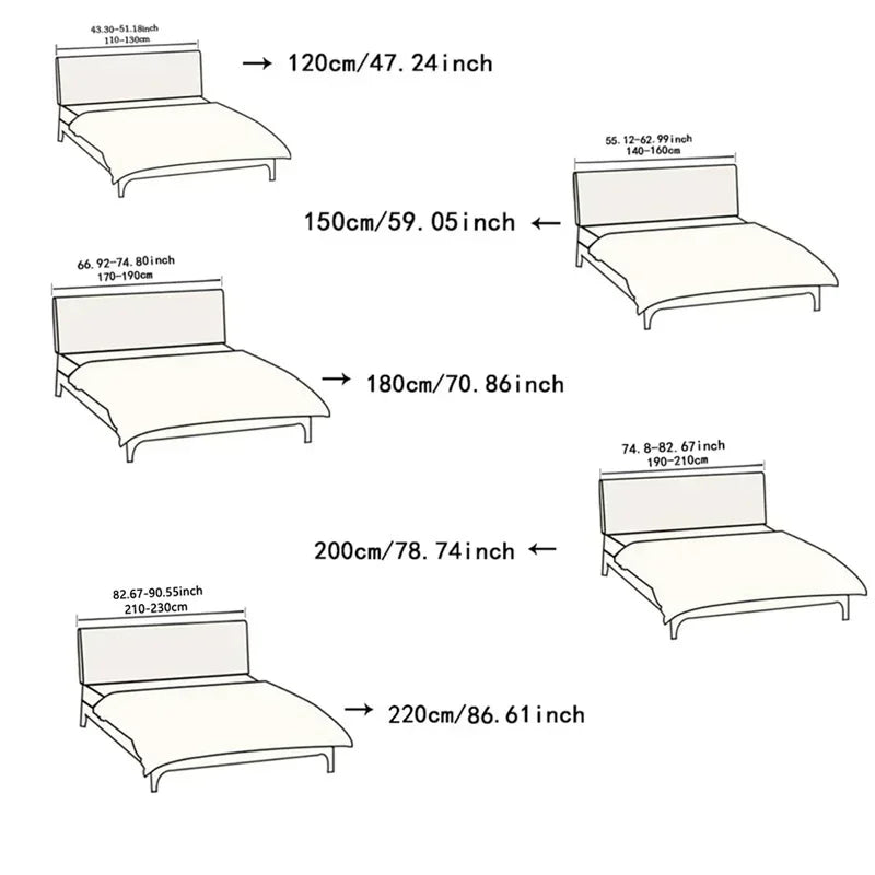 Luxury Jacquard Headboard Cover Bedroom Stretch Bedhead Slipcovers Anti-dirty Bed Back Protector Dustproof Covers for Home Hotel