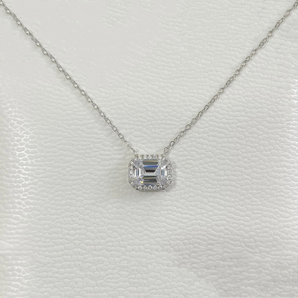 Wong Rain Solid 925 Sterling Silver 6*8 MM Sapphire Emerald Citrine Aquamarine Gems Pendant Necklace Fine Jewelry Gift Wholesale