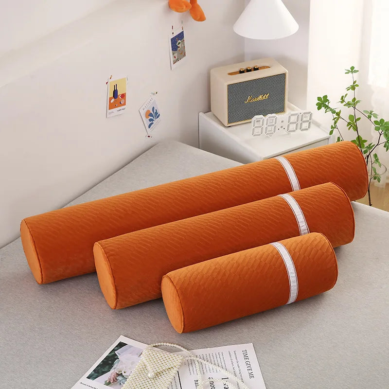 Cervical Neck Roll Memory Foam Pillow Bolster Pillow Round Neck Pillows Support for Sleeping Bolster Pillow for Bed Legs Back