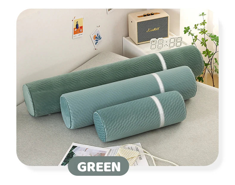 Cervical Neck Roll Memory Foam Pillow Bolster Pillow Round Neck Pillows Support for Sleeping Bolster Pillow for Bed Legs Back