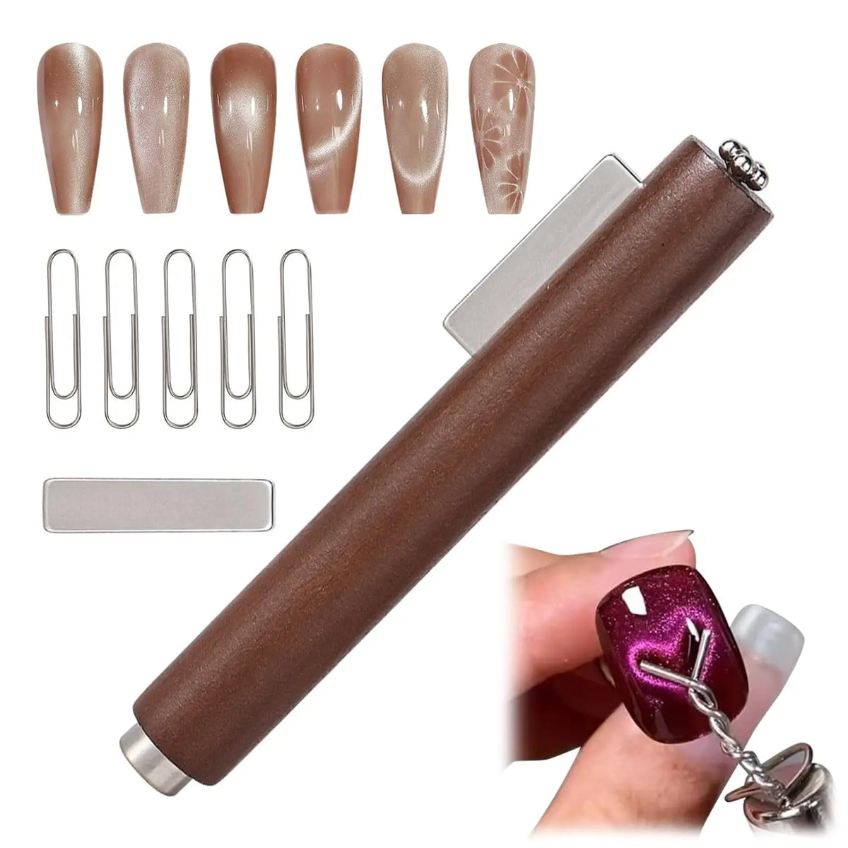 LULAA 3 In 1 Cat Eye Nail Magnet Multifunctional Nail Magnet Portable Cat Eye Magnet Suitable for Home and Salon Nail Art Tools