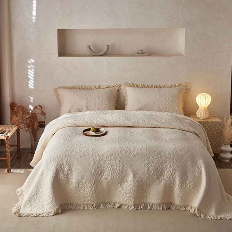 Washed Pure Cotton Versatile Quilted Bedspread Summer Quilt Blanket Bed Cover Mattress Topper Coverlet Bed Sheet With Pillowcase