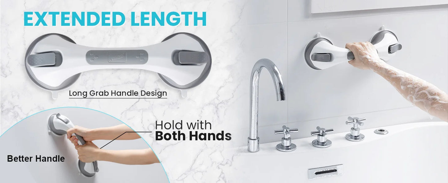 TAILI 1/2pcs Shower Grab Bars for Seniors Suction Cup 12 inch Grab Bars for Shower and Bathroom, Safety Handle for Children