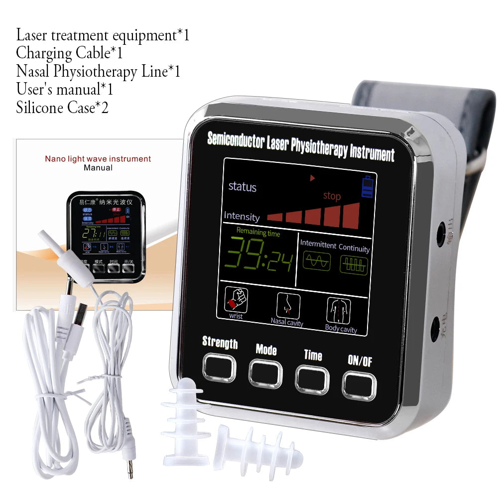 12-Hole Hypertension Laser Therapy Watch Semiconductor Blood Irradiation Treatment Instrument 650nm Acupuncture Points Watch