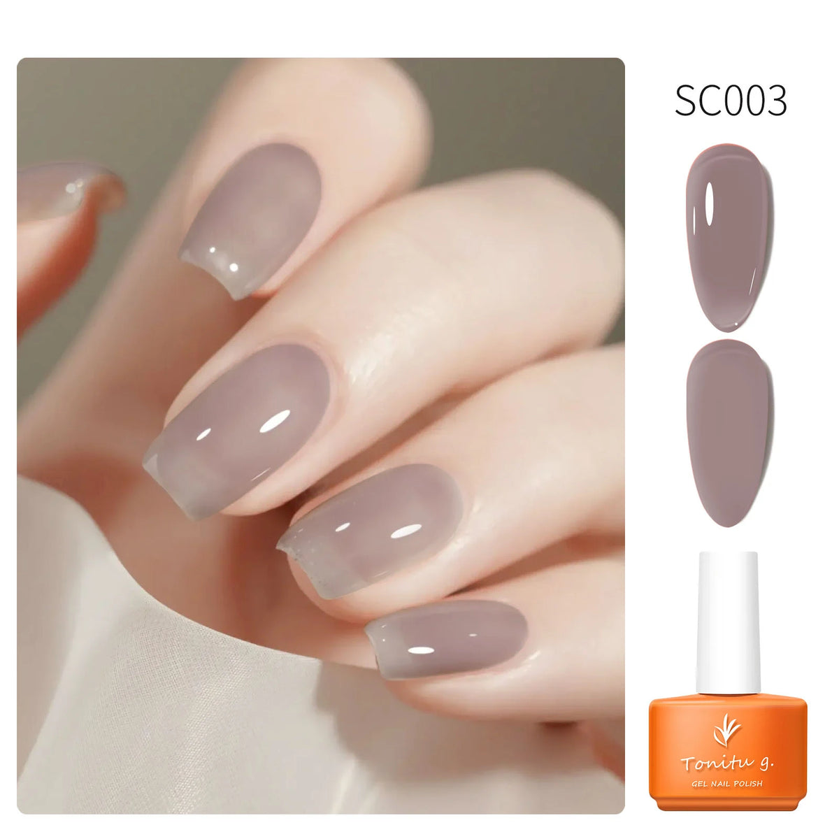 Tonitu G 7ml Semi-permanent Jelly Gel Nail Polish 59 Colors Natural Transparent  Summer Nails Art Soak Off  UV LED Gel  Varnish