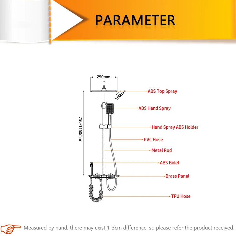 Brush Gold Atmosphere Rain Shower Faucet Bathtub LED Digital Hot Cold Thermostatic Shower System Bathtub Wall Mount Bath Tap Set