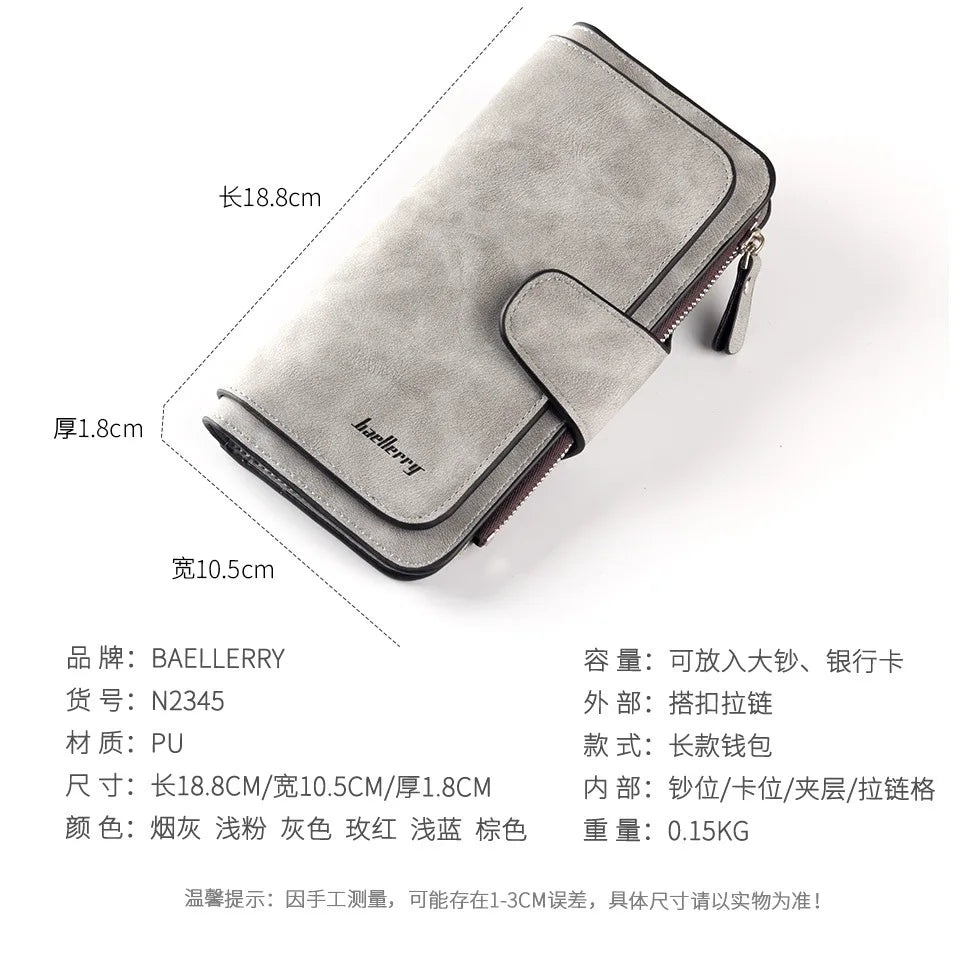 Baellerry High Quality Long Women's Wallet Buckle Multiple Card Slots Mobile Phone Bag Hand-held Bag Card Holders