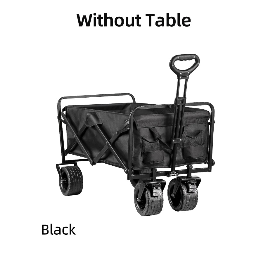 Big Tank Wheels Beach Wagon for Sand 500lbs Large Capacity Foldable Cart Garden Outdoor Picnic Collapse Shopping Trolleys Cart