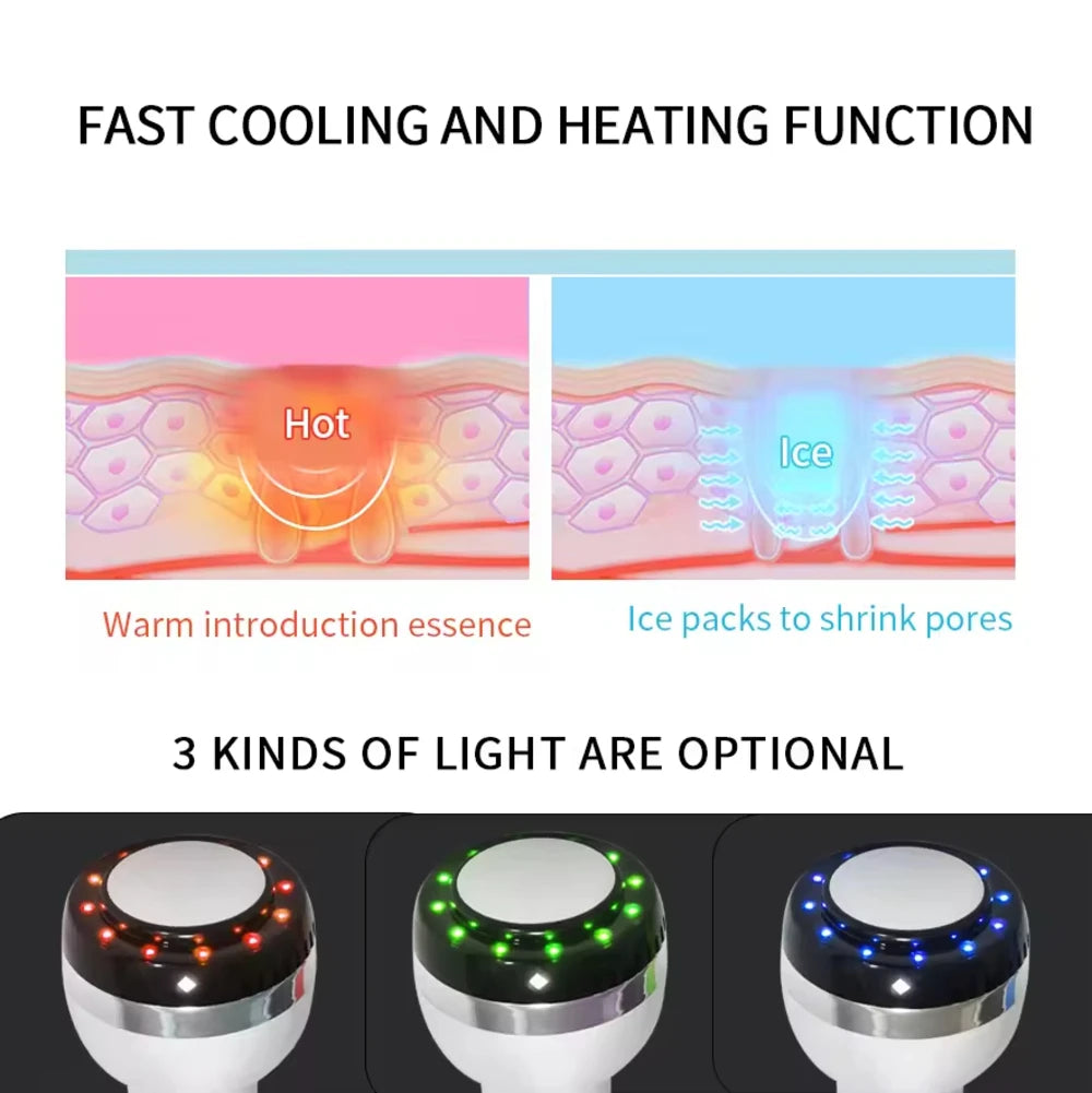 Hot And Cold Beauty Skin Body Facial Massage Machine Red Light Therapy cold hammer