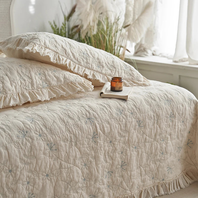 Washed Pure Cotton Versatile Quilted Bedspread Summer Quilt Blanket Bed Cover Mattress Topper Coverlet Bed Sheet With Pillowcase