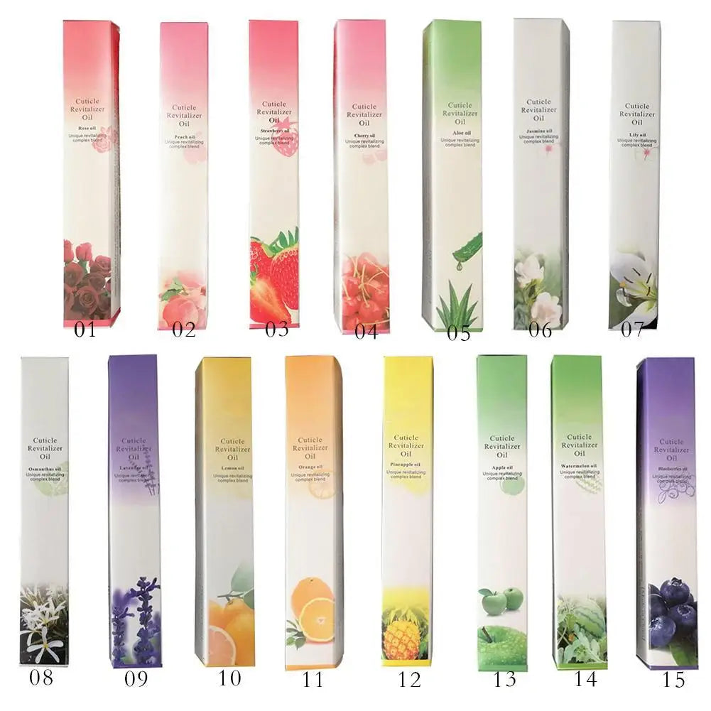 Nutrition Oil Pen for Nail Treatment, Cuticle Revitalizer Oil, Prevent Agnail, Nail Polish, Nourish Skin, 15 Smells