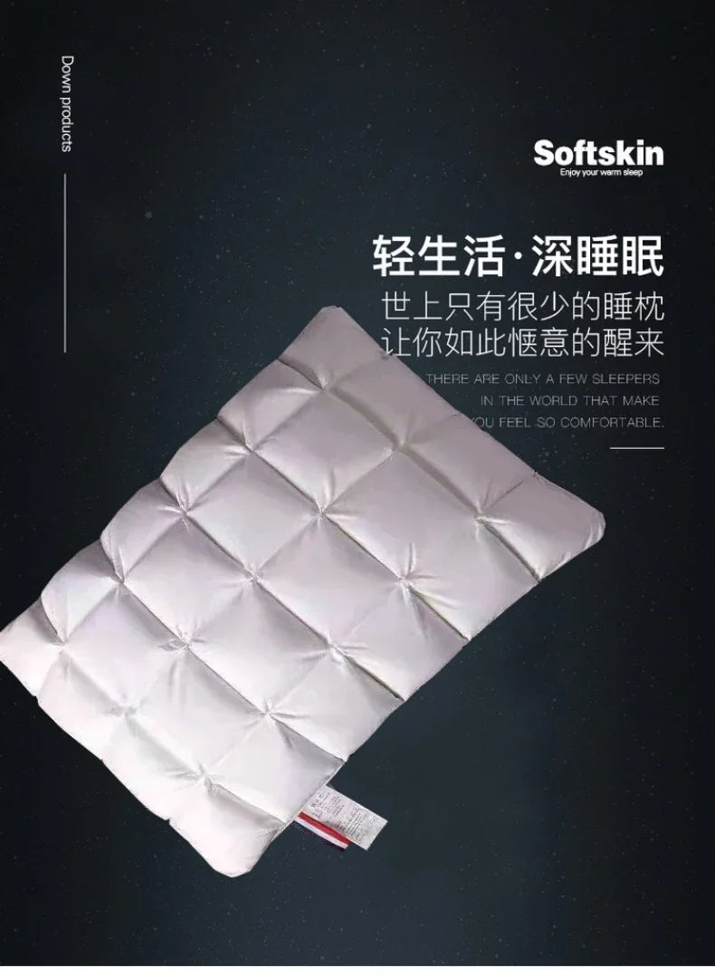 Goose Down Pillow 100% White Goose Feather Pillow Core Five-Star Hotel High-end 3D Bread  Goose Down Sleep Pillow