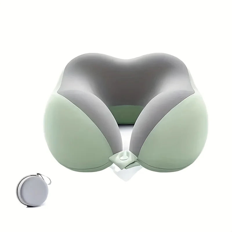 Ergonomic U Shaped Travel Pillow with Storage Bag Slow Rebound Neck Support for Airplane Office Car Machine Washable Soft
