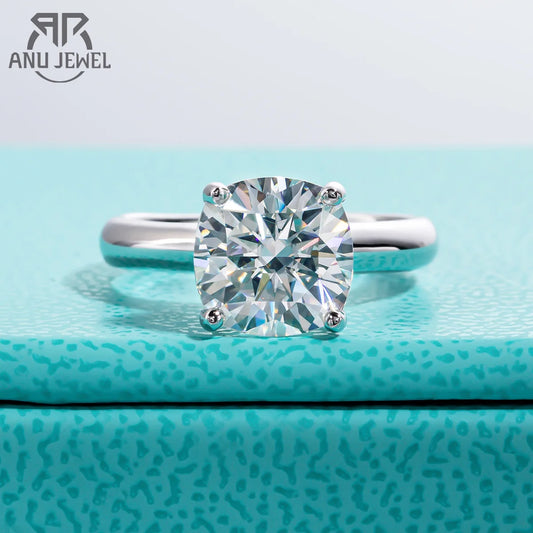 AnuJewel 3.5ct D Color Cushion Cut Moissanite Engagement Wedding Ring 925 Sterling Silver Rings For Women Jewelry Wholesale