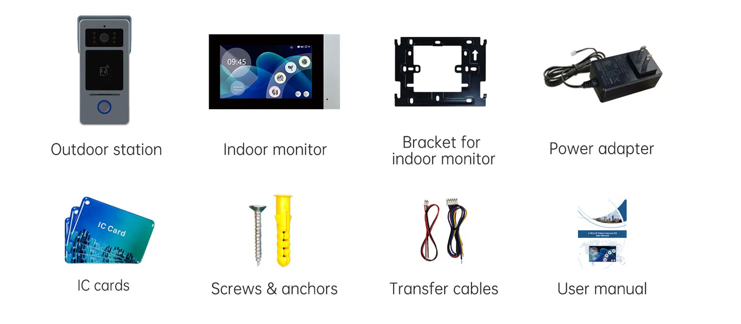 AN 2-Wire 7" Touch Screen Video Intercom Videocitofono WiFi Camera Doorbell Night Vision 1080P RFID Unlock Tuya Smart Home D41
