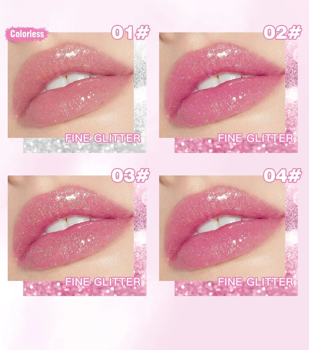 Soft Jelly Lipstick Color Changing Glossy Hydrating Moisturizing Glitter Lip Stick Sparkling Sequins Turning Red Shade Lip Balm