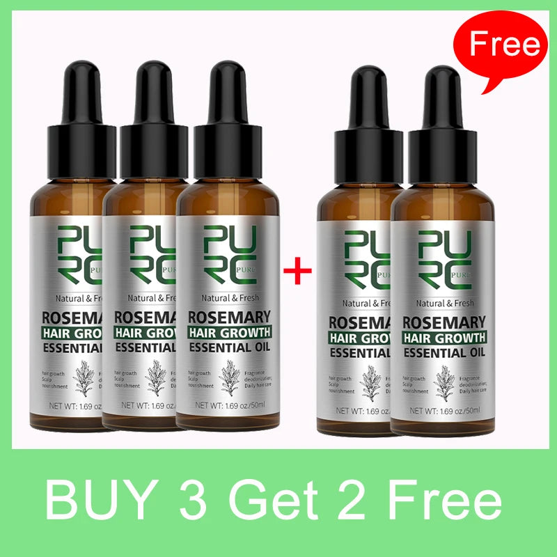 PURC Rosemary Oil Hair Loss Treatment Ginger Hair Growth Products for Men Women Smoothing Anti-Frizz Hair Care