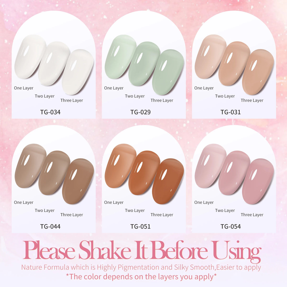 Tonitu G 7ml Semi-permanent Jelly Gel Nail Polish 59 Colors Natural Transparent  Summer Nails Art Soak Off  UV LED Gel  Varnish